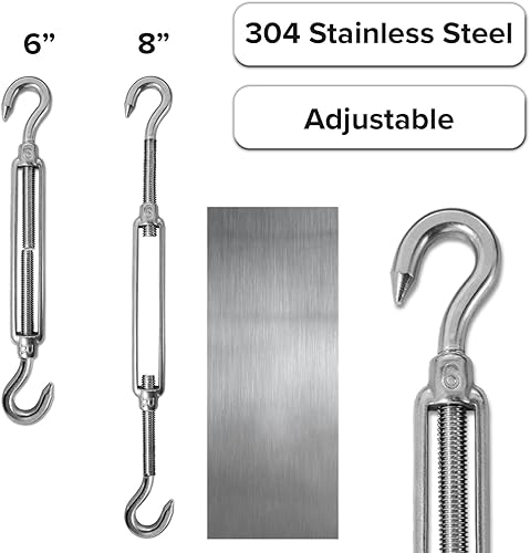 Miniatura 8 de Kit de accesorios para toldo, cable de tensión de acero de 24 pies (6 x 4) con kit de cabrestante, kit de instalación de parasoles para toldos