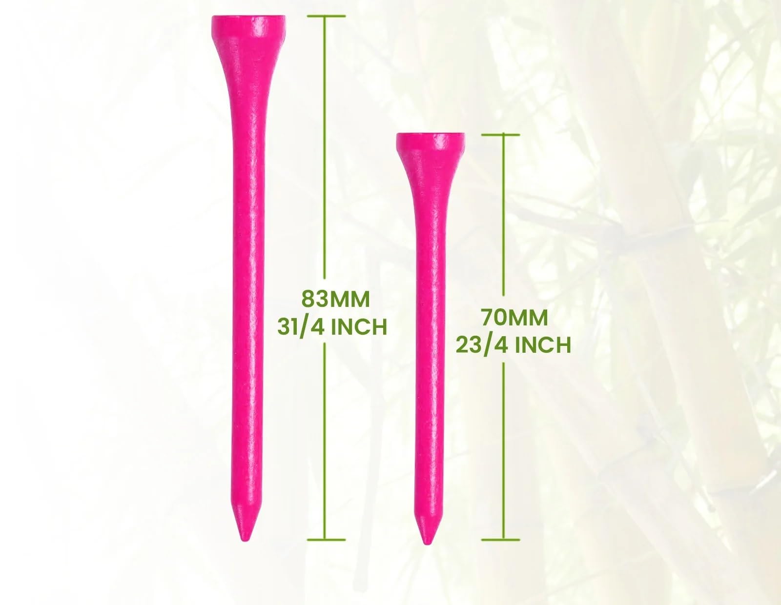 Golf tees 250/500/1000/2000er-Pack Golf-Tees, Großpackung, rosa Holz-Golf-Tees, Langer und hoher Golfballhalter aus Holz for Männer Frauen für Driving Range Matten Golfsitze