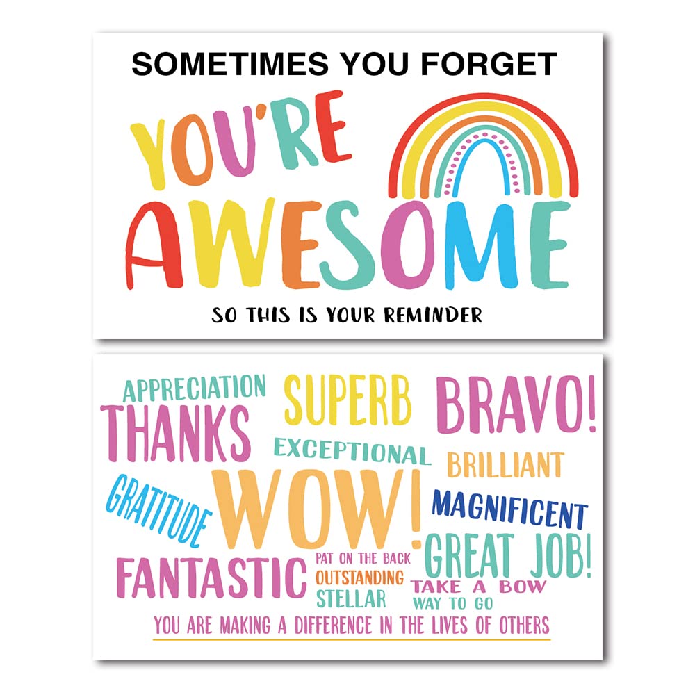 50 You Are Awesome Postcards, Kudos Appreciation Mini Thank You Note Cards (3.5" x 2"), Doctor, Nurse, Medical Worker, Employee, Volunteer, Healthcare