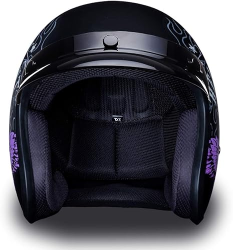 Miniatura 9 de Daytona Helmets Casco de motocicleta de cara abierta de 34, aprobado por DOT, ligero y cómodo, diseño vintage para scooter, crucero y bicicletas de