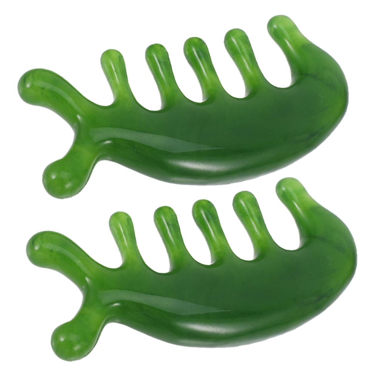 SHERCHPRY 5 Series Peine De Masaje Del Cuero Cabelludo Básico Peine De Masajes Para Piel De Cuidado Del Cabello De Acupuntura De Anchos Jade Verde 2 Piezas X 5