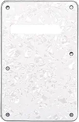 6 furos PVC Strat placa traseira Tremolo Trem Cavity Cover para Fender EUA/Mexican Standard Stratocaster guitarra elétrica estilo moderno, pérola branca - 4ply