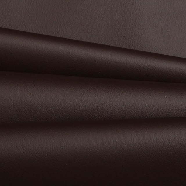 DARK CHOCOLATE BROWN TEXTURED FIRE RETARDANT FAUX LEATHER LEATHERETTE UPHOLSTERY FABRIC MATERIAL PER 1 METRE X 140 CM WIDTH