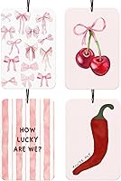 Vista 41 de Ambientador de Coche Retro con Lazos de Leopardo 4 Piezas, Accesorios de Coche con Estampado de Guepardo Bola 8 de la Suerte para Interior, Lazos