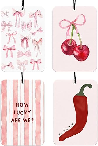 Miniatura 41 de Ambientador de Coche Retro con Lazos de Leopardo 4 Piezas, Accesorios de Coche con Estampado de Guepardo Bola 8 de la Suerte para Interior, Lazos de