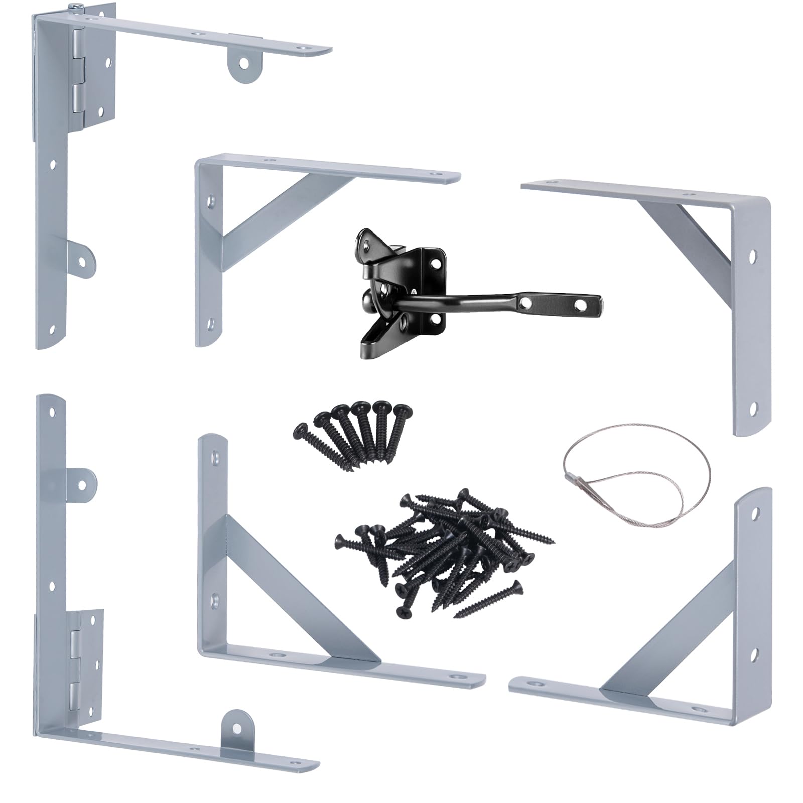 Gate Hardware Kit - Anti Sag Gate Kit, Heavy Duty Gate Corner Brace Bracket No Sag Kit for Shed Doors, Wooden Fences, Driveway Gates, Corral Gates, Wood Windows