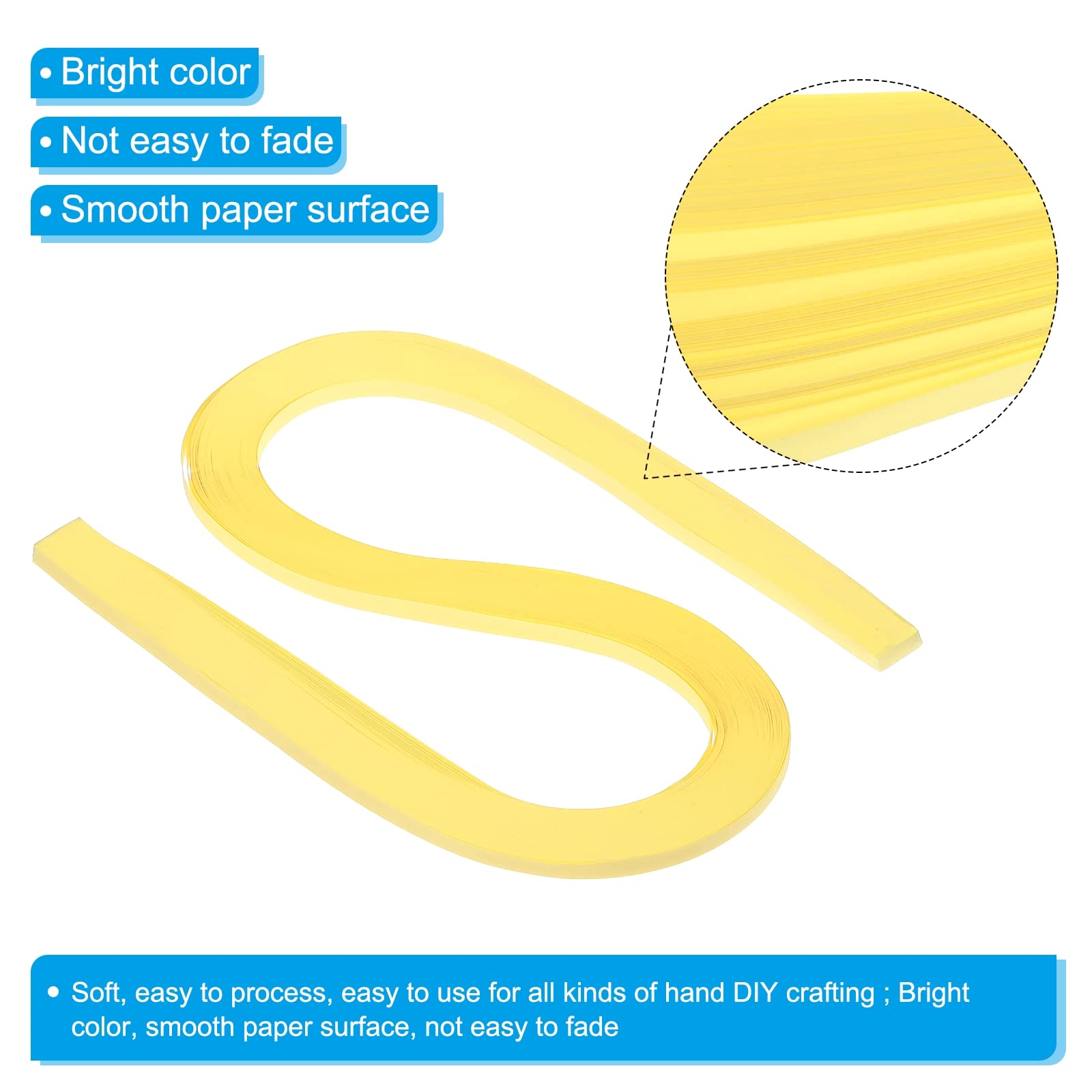 PATIKIL Quilling Strips Paper 120pcs 3/16"(5mm) 54cm Origami Paper Quilling Strip for Art DIY Hand Craft Christmas Light Yellow - Image 3