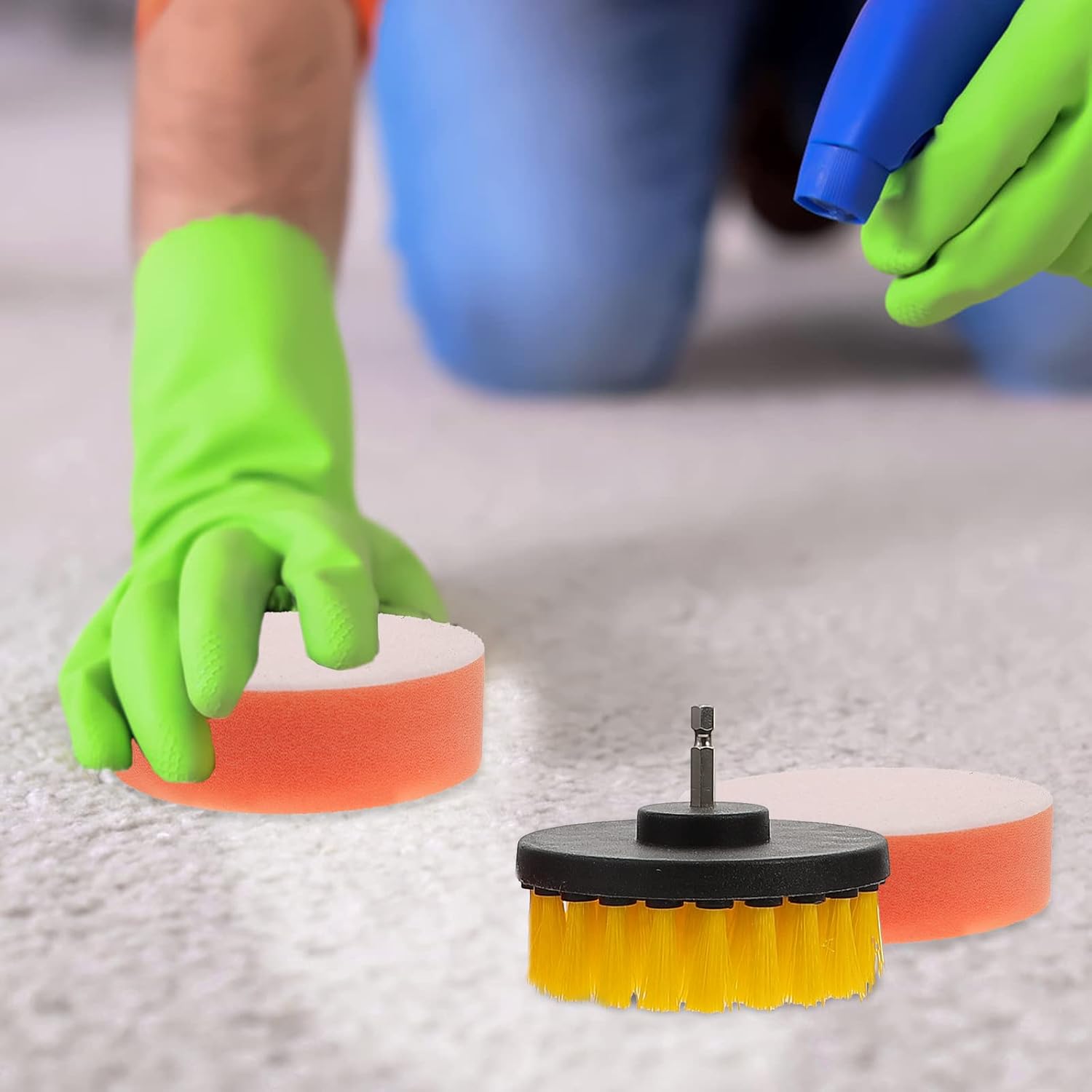 Lurrose 1セットドリルブラシアタッチメントセット電気ダストブラシ研磨ブラシクリーニングマットスポンジ 限定版 Lurrose 1セットドリルブラシアタッチメントセット電気ダストブラシ研磨ブラシクリーニングマットスポンジ 限定版