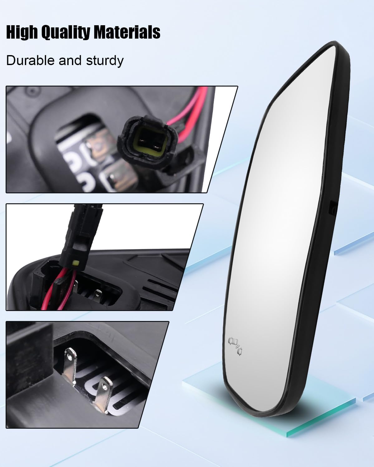 Left Driver Side Mirror Glass Fit for Honda CR-V 2023-2025 EX-L Touring Hybrid-Sport-Touring Hybrid-Touring (Only for Models with BSD), with Heating & Blind Spot Detection Function