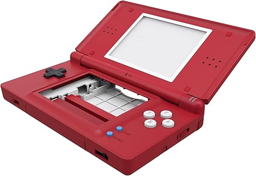 eXtremeRate Carcasa completa de repuesto transparente para Nintendo DS Lite, funda de consola de mano personalizada con botones, lente de pantalla
