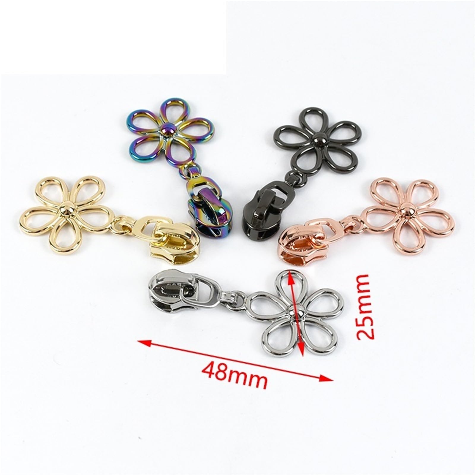 Kit de reparación de cremalleras, Cremallera de nailon deslizante, tamaño 5, multicolor, paquete varias piezas(Lightgold,50PCS-5#)