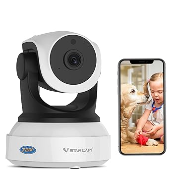 VSTARCAM Wireless Security Network IP Camera WiFi Remote Surveillance 720P HD Indoor PTZ Pan Tilt Zoom Audio Recording Night Vision Video System Home for Baby Monitor C7824WIP
