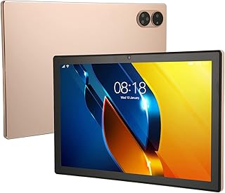 ciciglow Tablet de 10 polegadas, 6 GB de RAM, 128 GB ROM 4G Calling Tablet, 1920 x 1200 IPS HD, 8 Core CPU, 8 MP Câmera 20 MP, para Android 11, 8800 mAh, Wi-Fi Bluetooth GPS (dourado) (EUA)