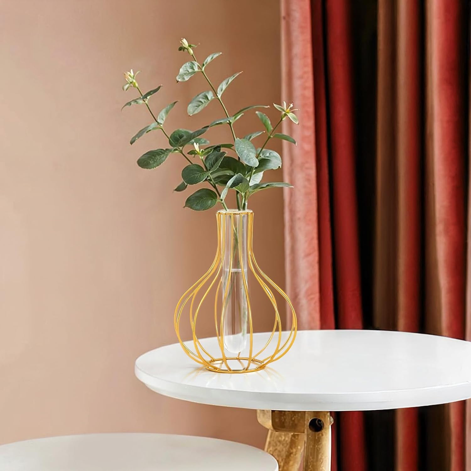 CentraLit Gold Decorative Metal Flower Golden Vase, Gold, Test Tube Glass Shape, Iron Art Frame, Decorative Holder for Home, Office, Wedding (B0D6LLFPJ9) Amazon Price History, Amazon Price Tracker