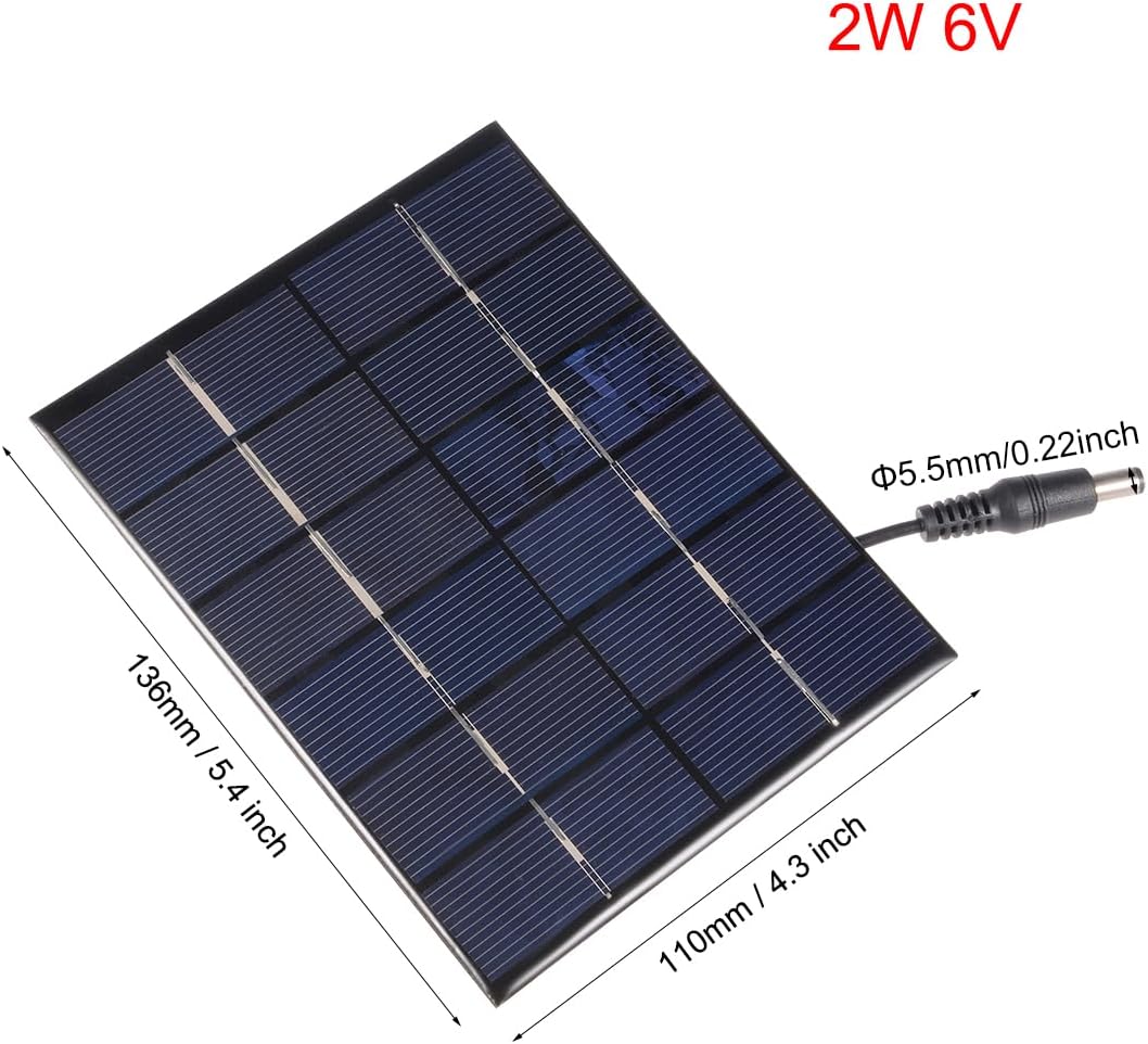 uxcell 2W 6V Small Solar Panel Module DIY Polysilicon with 250mm Wire image 2