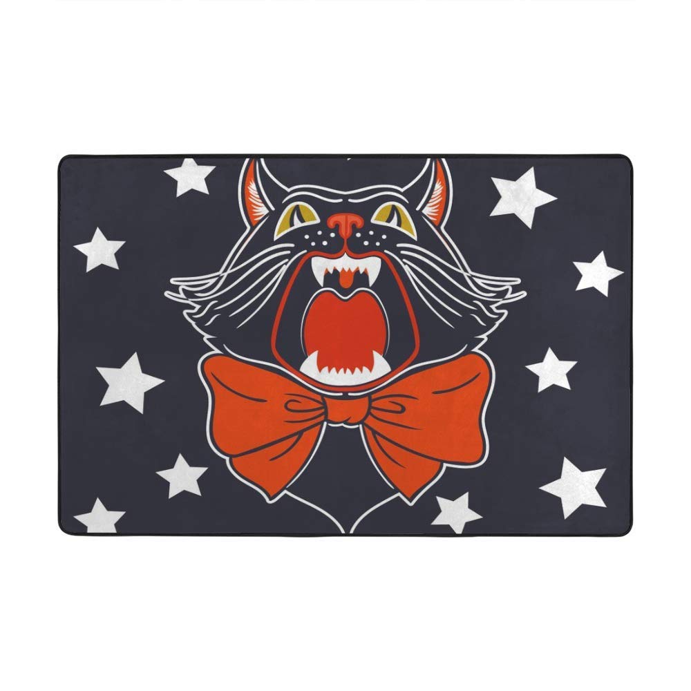 Tapis vintage chat noir sorcières cadeau idéal pour chambre et salon