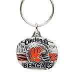 NFL Cincinnati Bengals Oval Carved Key Chain, Metal