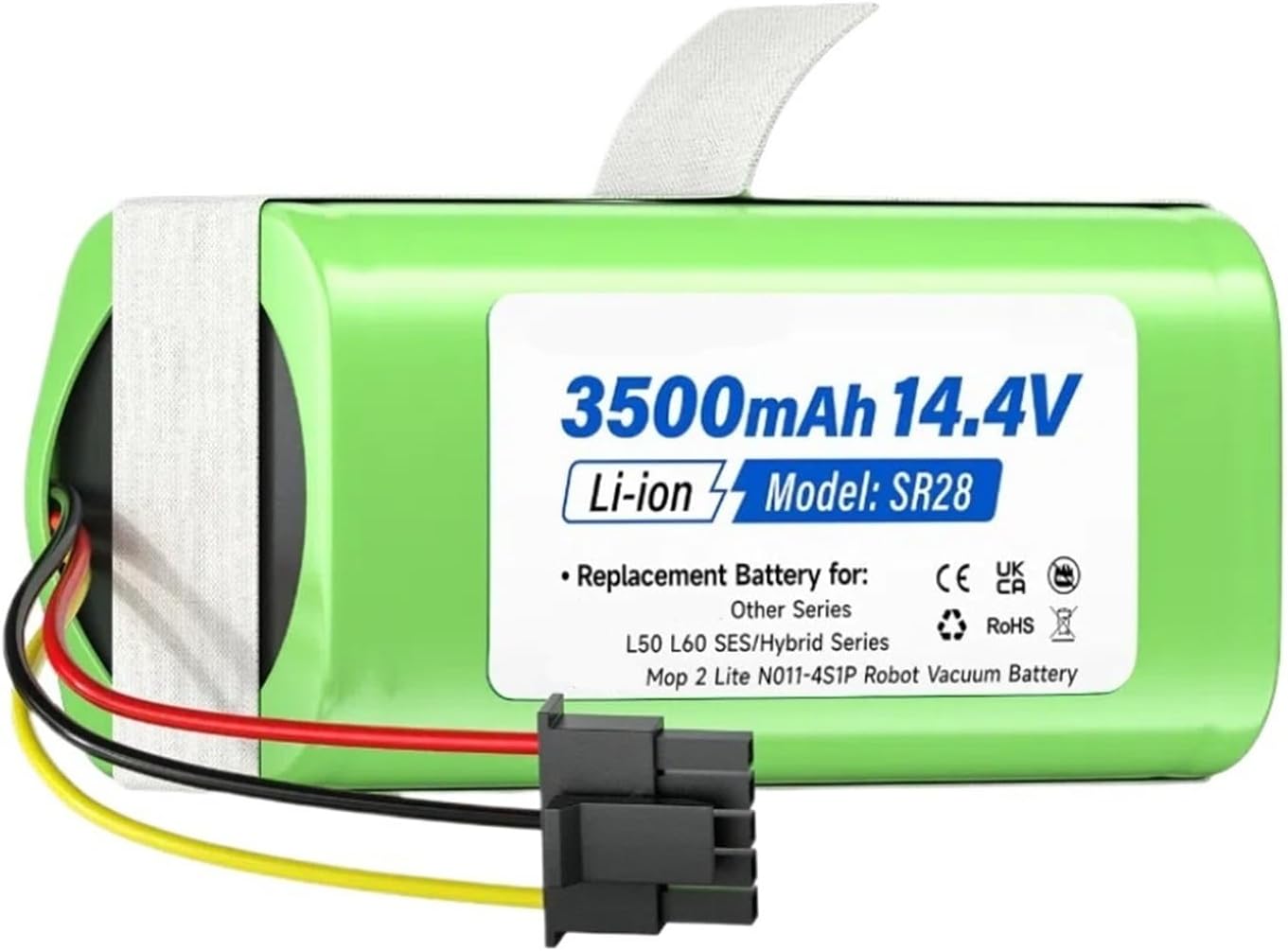 14.4V 3500mAh, Compatible For Eufy, L50 L60 SES/Hybrid Series,Compatible For Xiaomi,Robot Vacuum Li-ion Battery Mop 2 Lite N011-4S1P Li-ion Battery