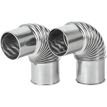 POMOLY Chimney Elbow 2.76in / 7cm Camping Stove Pipe 90 Degree Pipe 2 PCS, Stainless Steel Elbow Rolled Edge