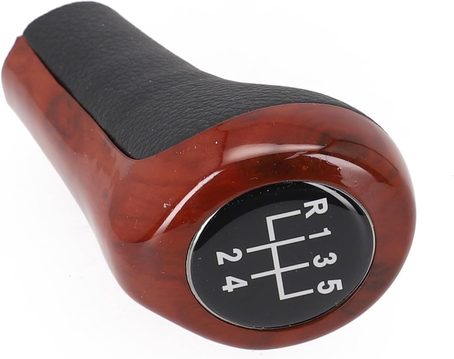 For BMW E30 E36 E46 E39 E34 Z3 E53 Models Gear Shift Knob 56 Speed Wood Grain Leather(5Speed)