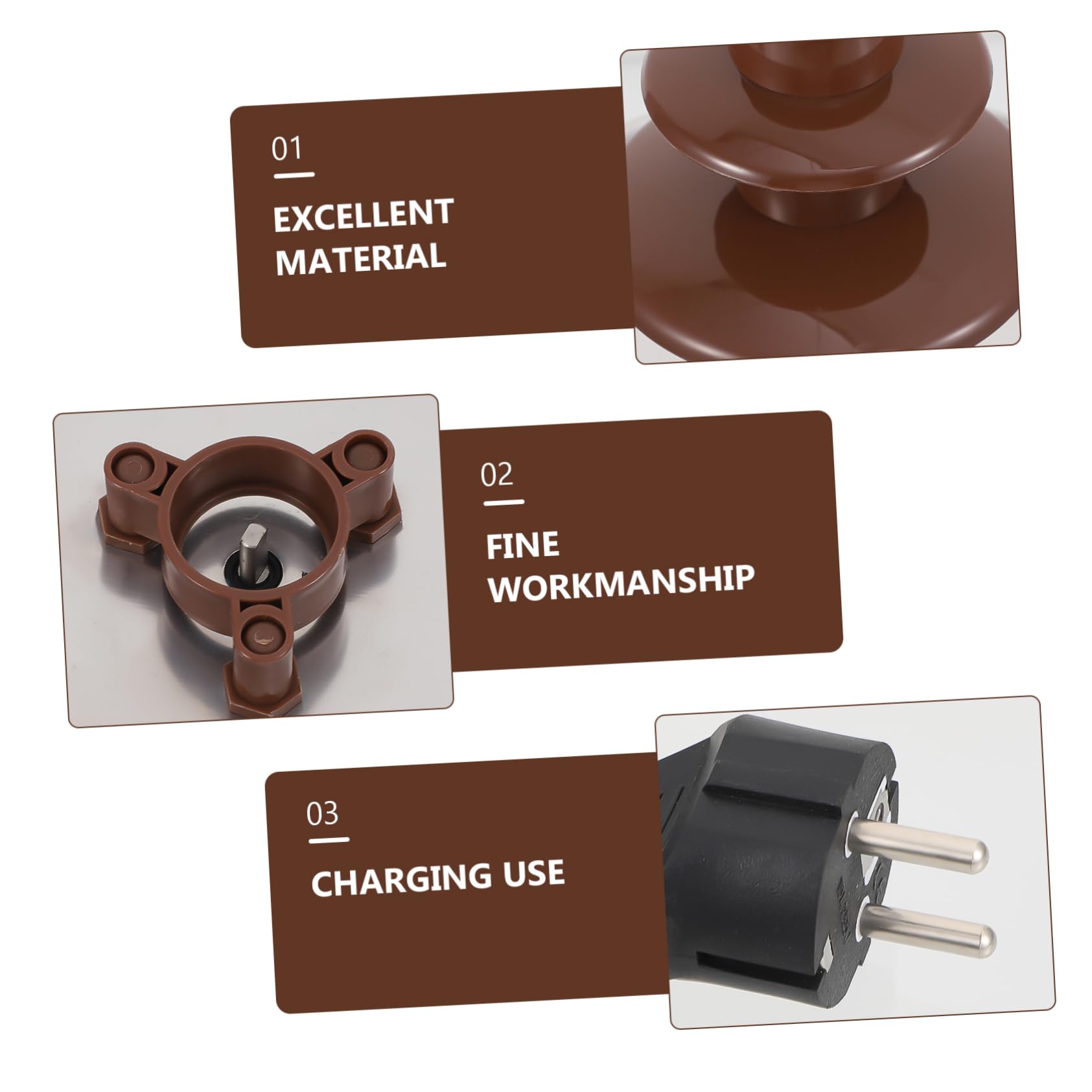 Machine à Fondue au Chocolat 3 Niveaux Ac220v-240v en Acier Inoxydable