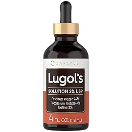 Carlyle Lugols Iodine 2 Percent | 4 fl oz (Pack of 1) | Potassium Iodide and Iodine Solution 2% Liquid Drops