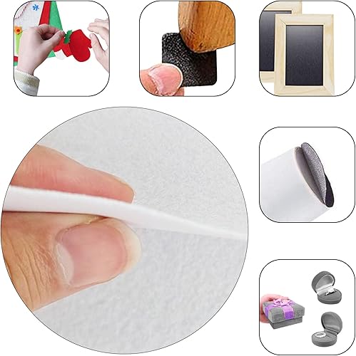 Miniatura 5 de Jtnohx Hojas de fieltro autoadhesivas, 11 piezas de fieltro adhesivo rígido, cuadrado de tela de 8 x 12 pulgadas con respaldo adhesivo para