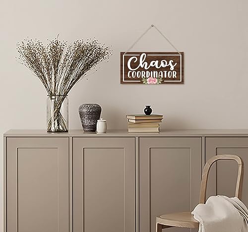 Miniatura 3 de Easy Vibe - Letrero decorativo de madera, coordinador del caos, decoración de placa de madera impresa para colgar, letrero de madera creativo,