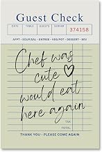 Balsuka Guest Check Poster Chef Was Cute Would Eat Here Again Quotes Wall Decor Funny Kitchen Wall Art Trendy Canvas Print Painting Aesthetics for Restaurant Cafe Dining Room 12x16inch Unframed