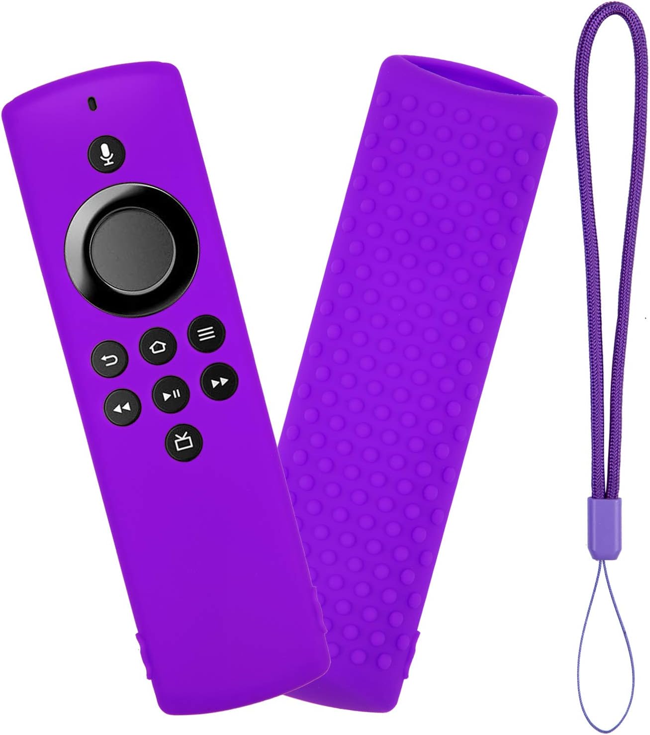 TV Stick Lite Remote Cover Purple, Silicone Protective Case with Lanyard
