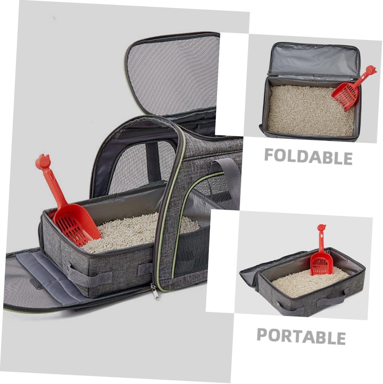 YARNOW Foldable Jumbo Cat Litter Box Portable Litter Box Scoop Cat Enclosures for Travel Home