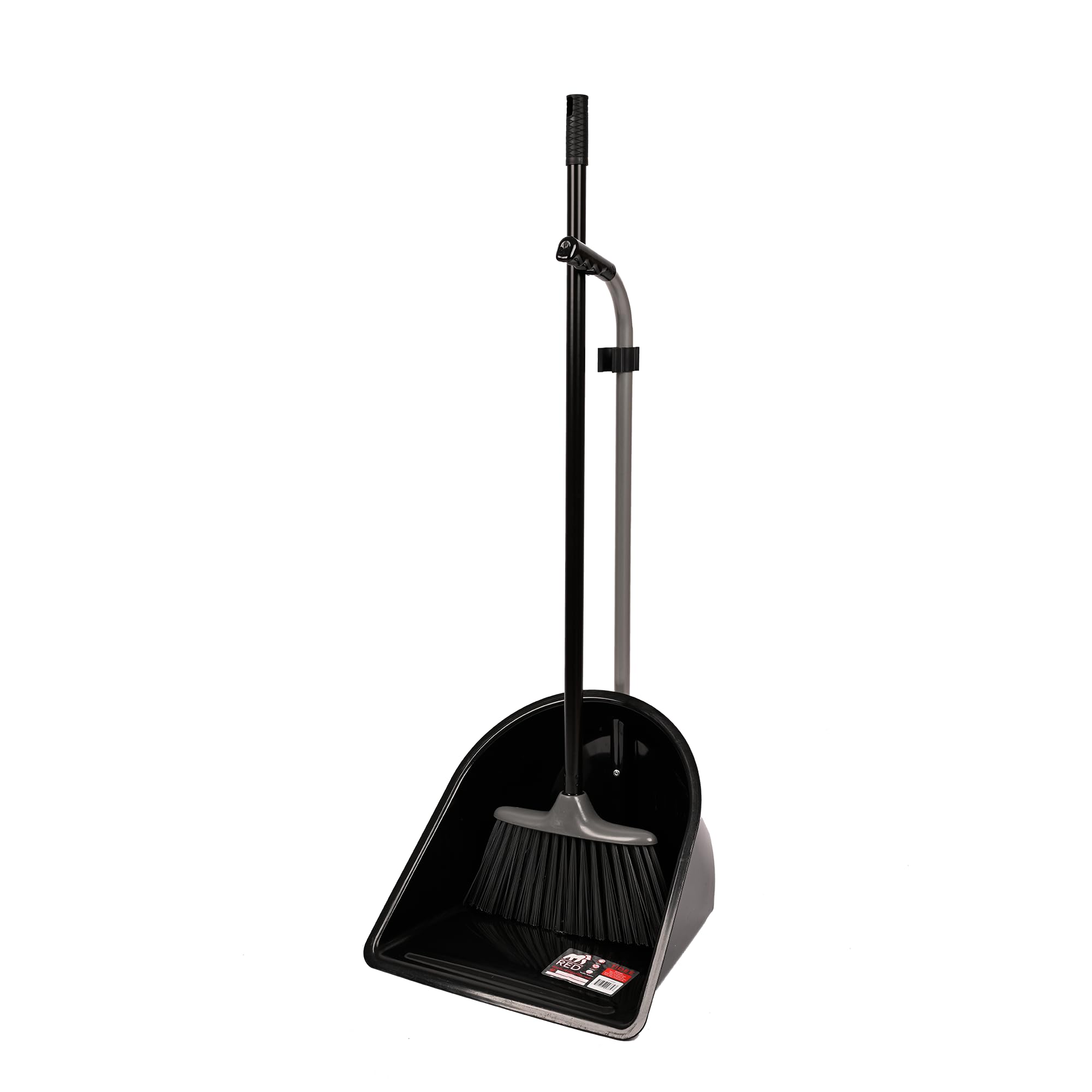 Red Gorilla Black Builders' TIDEE Companion Set Heavy Duty Mini Broom Brush and Large Scoop Dustpan Shovel for Construction Trade Workshop Waste