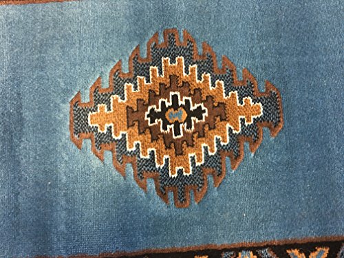 Kingdom Southwest Native American Long Runner Area Rug Blue & Brown Design D143 (2 Feet 4 Inch X 10 Feet 11 Inch) #TOP6