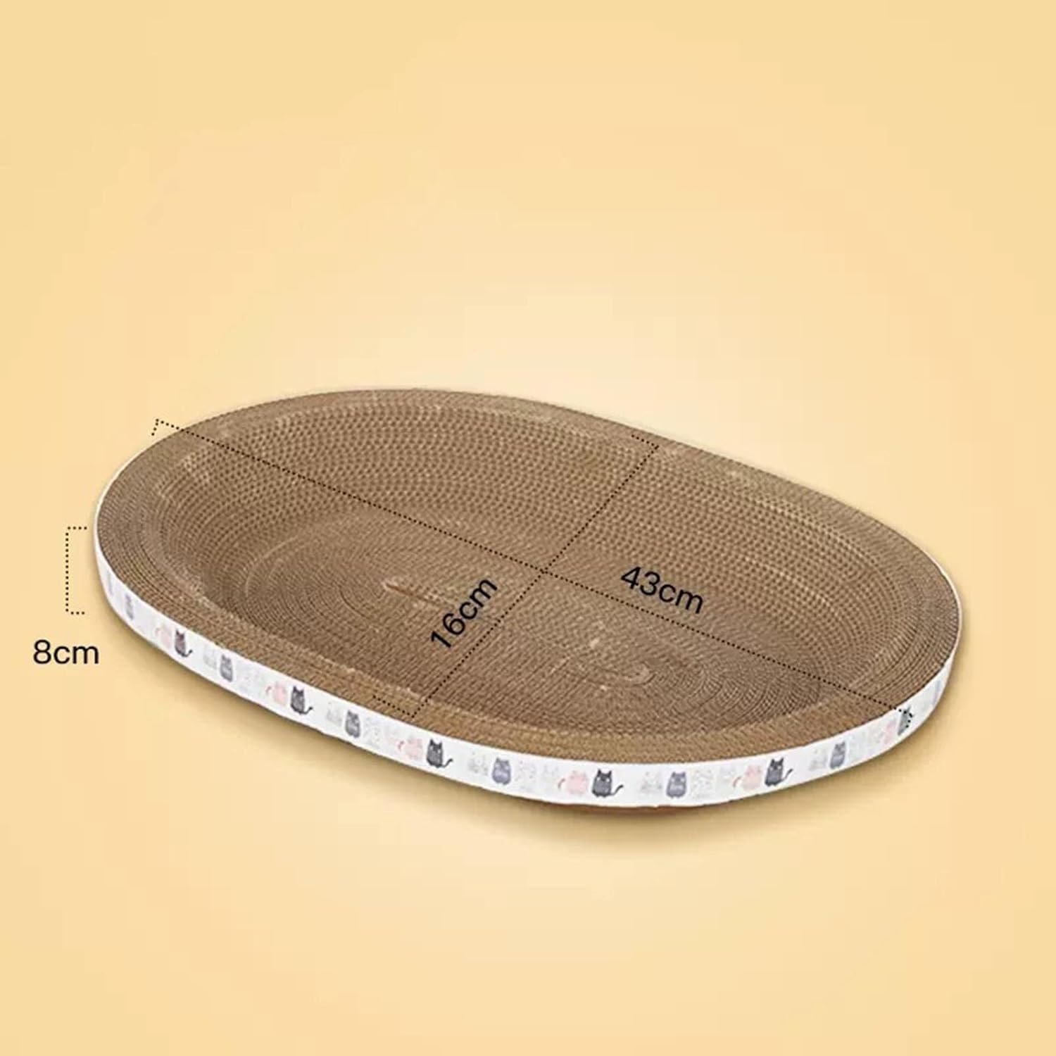 review Cat Scratcher Cardboard Scratching Board Grinding Claw Sleeping Sofa Bowl Training Toy Corrugated Scratch Pad for Kitten Pet Accessories, 43cmx16cmx8cm