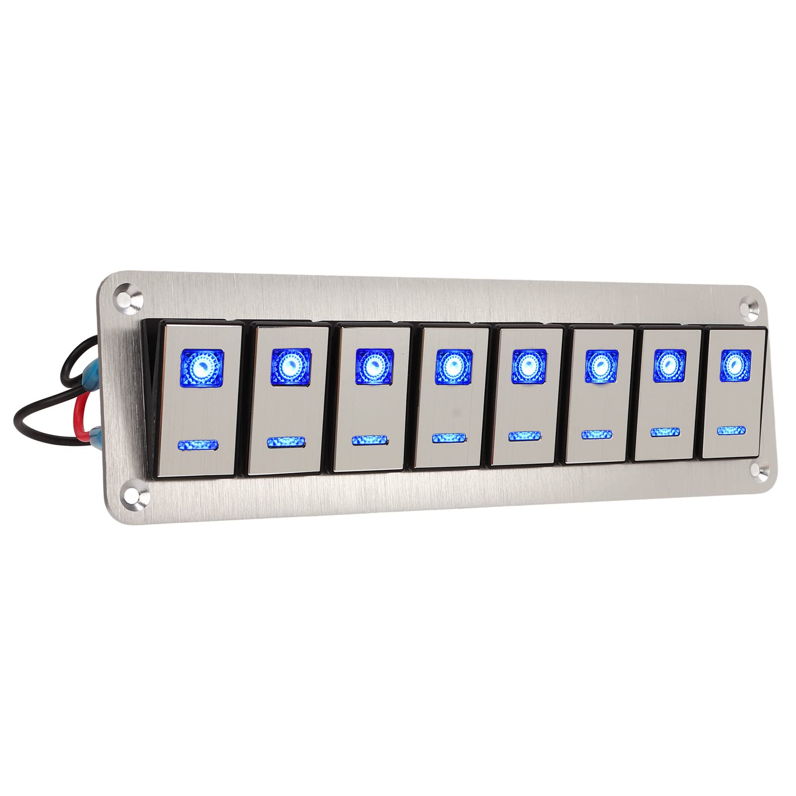 Panel Przełączników Kołyskowych 8 Gang 12-24 V Włącz i Wyłącz Sterowanie światłami Panel Włącznika Niebieskiego światła dla Samochodów Kempingowych
