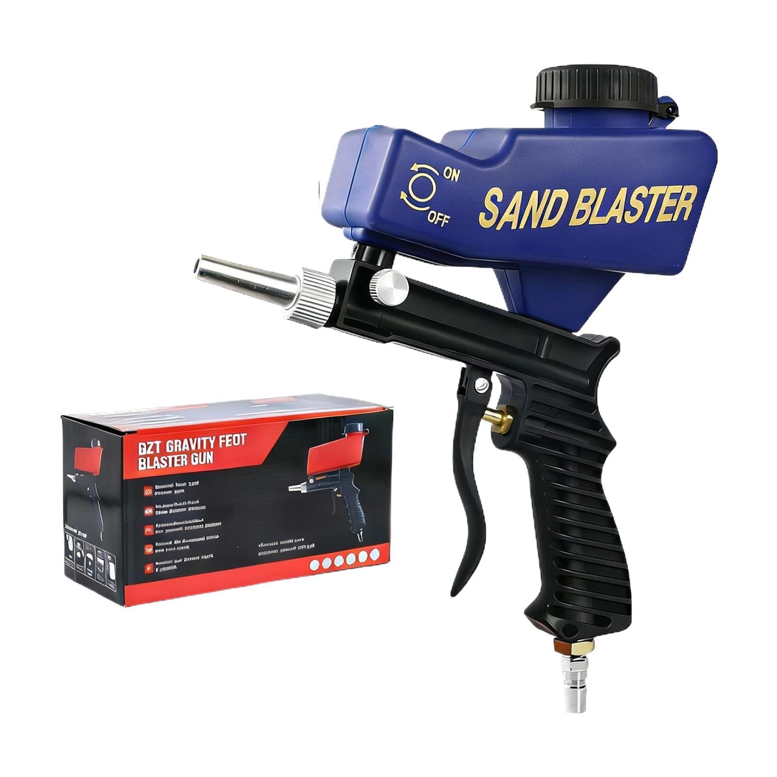 Équipement de Sablage au Bicarbonate,Outils Pneumatiques Réglables Anti-Fuite,Sablage Puissant À Poudre Abrasive - Pour Coquille De Noix, Soude, Rouille, Poudre, Peinture, Bois, Verre, Béton, Carrelag