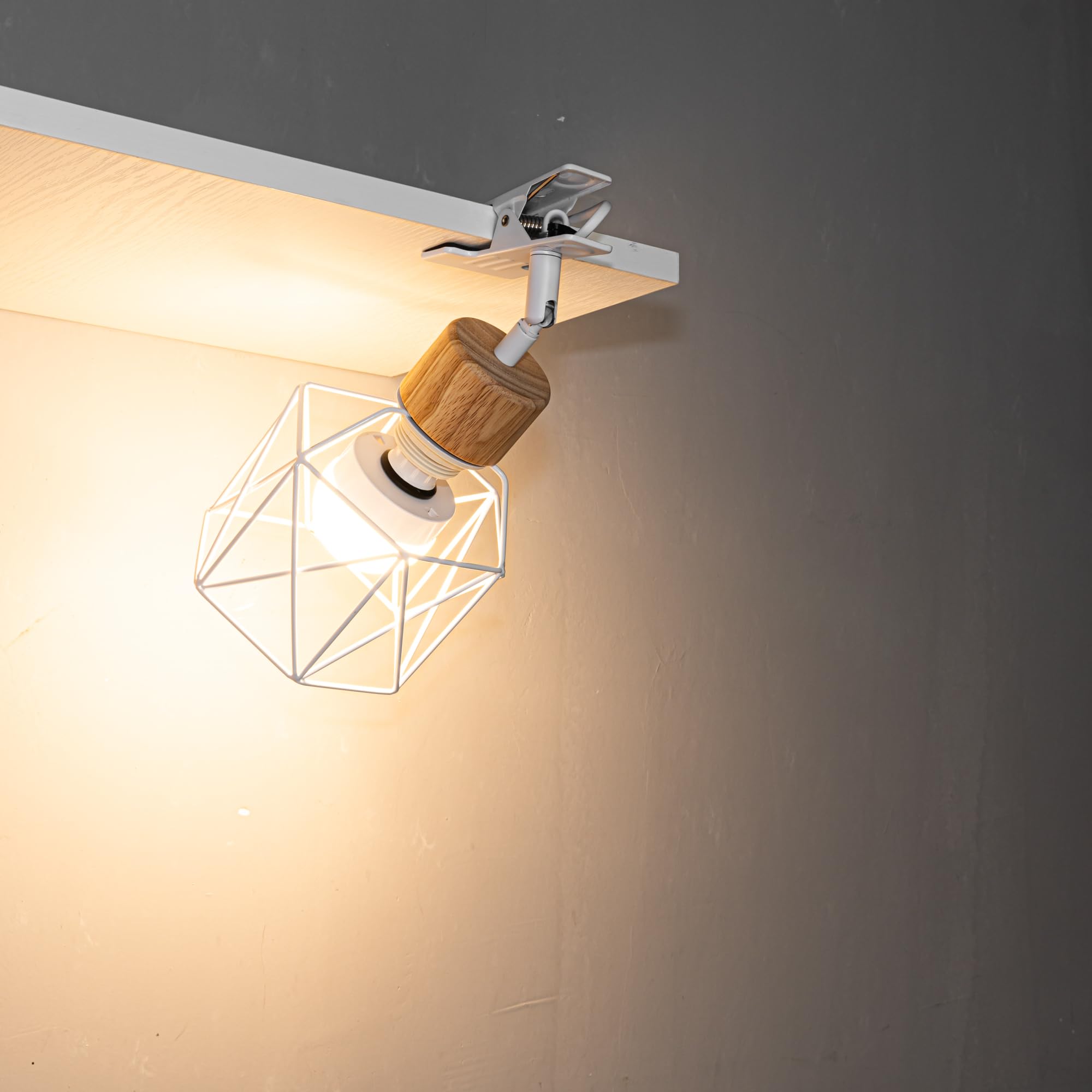 Verstellbare Klemmlampe mit Akku,LED Metall Wandlampe innen,Weiß Dimmbar Nachttischlampe,Schreibtischlampe ideal für Flur Büro Heimgebrauch - 13CM - TD0603-QP57