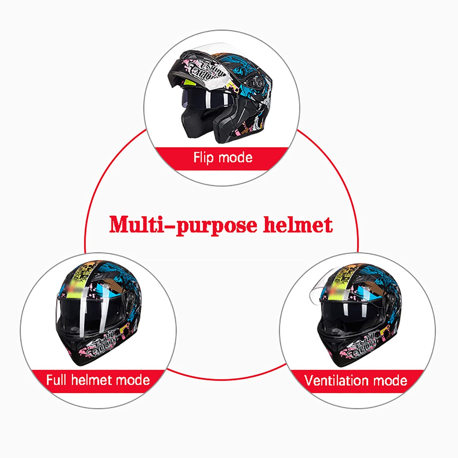 Casco Integral De Motocicleta Casco Modular De Motocicleta Casco De Viajero Para Adultos Con Lente Doble Lente Antivaho Transpirable 4 Estaciones Hombres/Mujeres Aprobado Por ECE D,XL