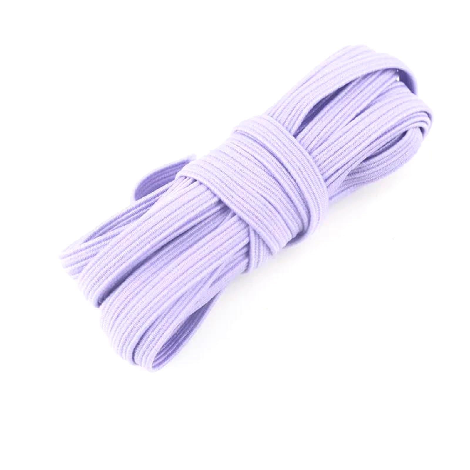 Szeroka gumka do szycia, 30 metrów 6 mm kolorowa gumka dekoracyjna z poliestru, elastyczna lina, akcesoria do szycia odzieży, czerwona(Light Purple)