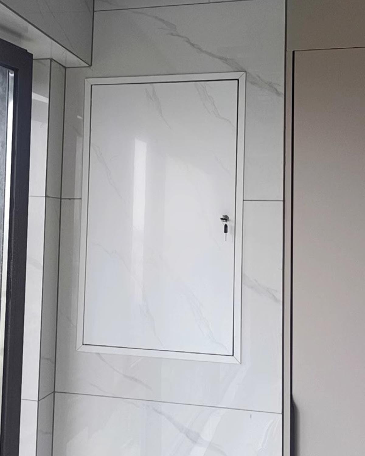 Marble-Textured Access Panel for Drywall - Nano-Coated Aluminum Honeycomb Cover, Concealed Plumbing Inspection Hatch, Sizes: 4x4, 8x8, 12x12, 24x24, 12x26in (300x650mm)