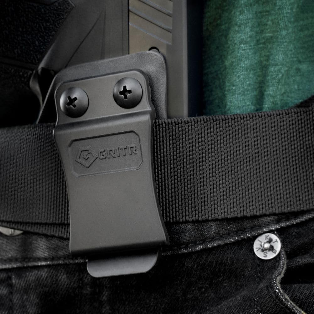 GRITR IWB Kydex Right/Left Hand Gun Holster Compatible with Taurus GX4 with 1.5" Belt Clip, Open Bottom, Optic Cut, Adjustable Retention