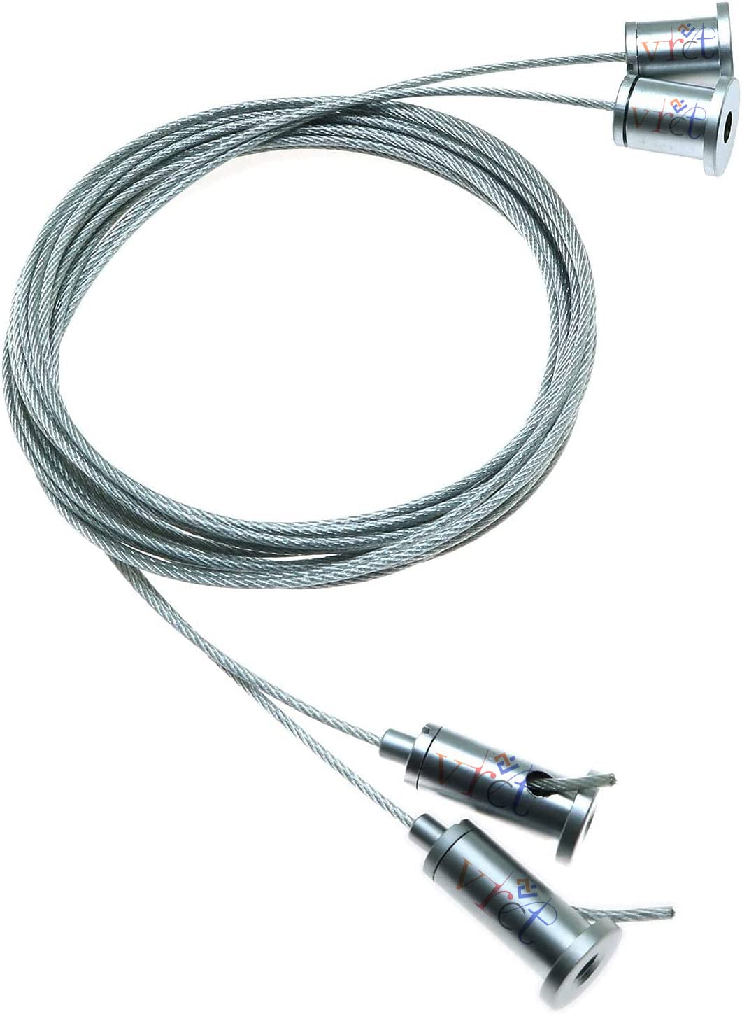 VRCT 2PCS 1 Meter Clutch Wire & Screw Suspension Hanging Mounting Kit/Adjustable Pearl Chrome Stainless Steel Suspension Wire Cables Hanging Chains for Restaurant Shop Home Lights - Image 3 thumbnail