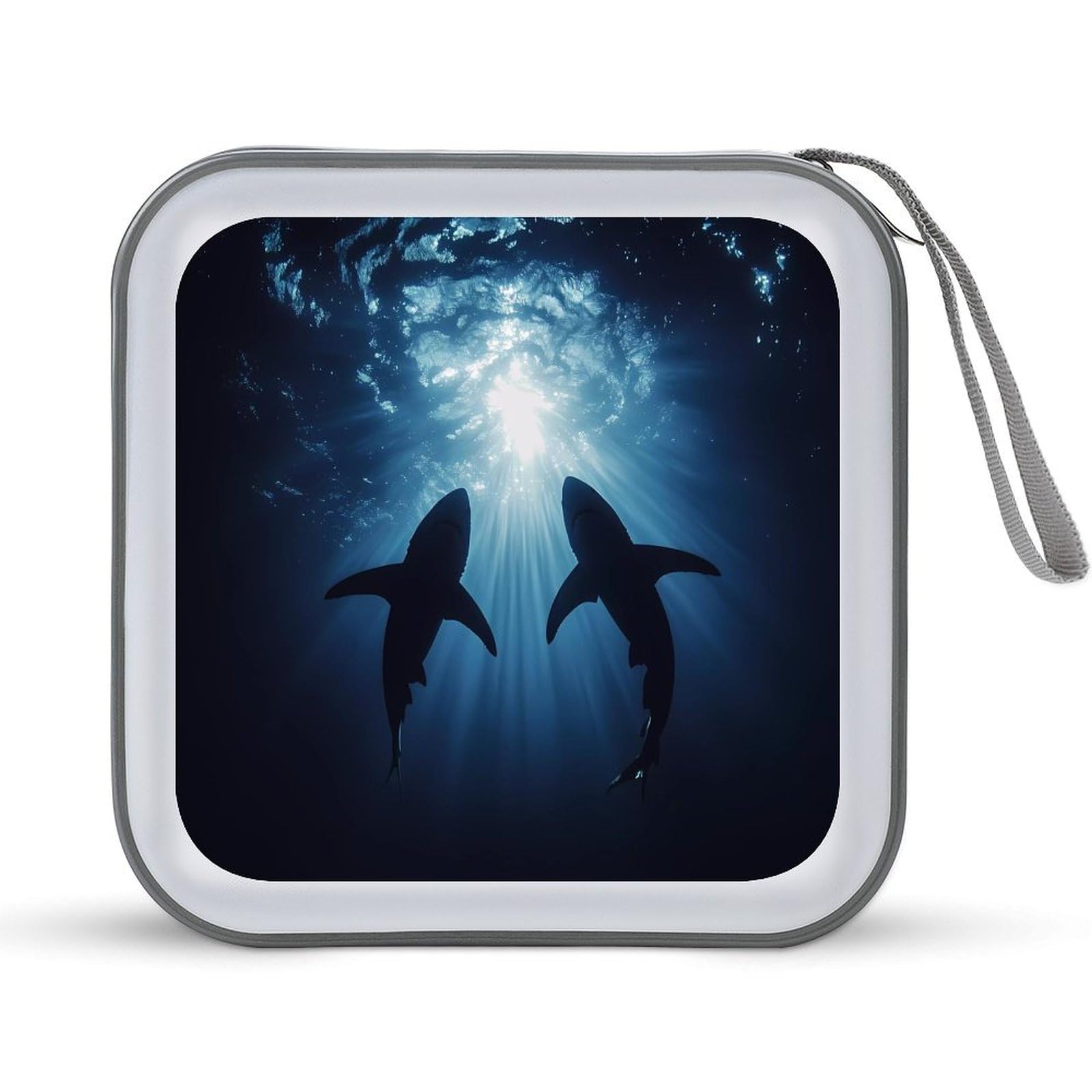 Shark in The Sea CD Case Portable DVD Holder Storage Organizer for Home Travel