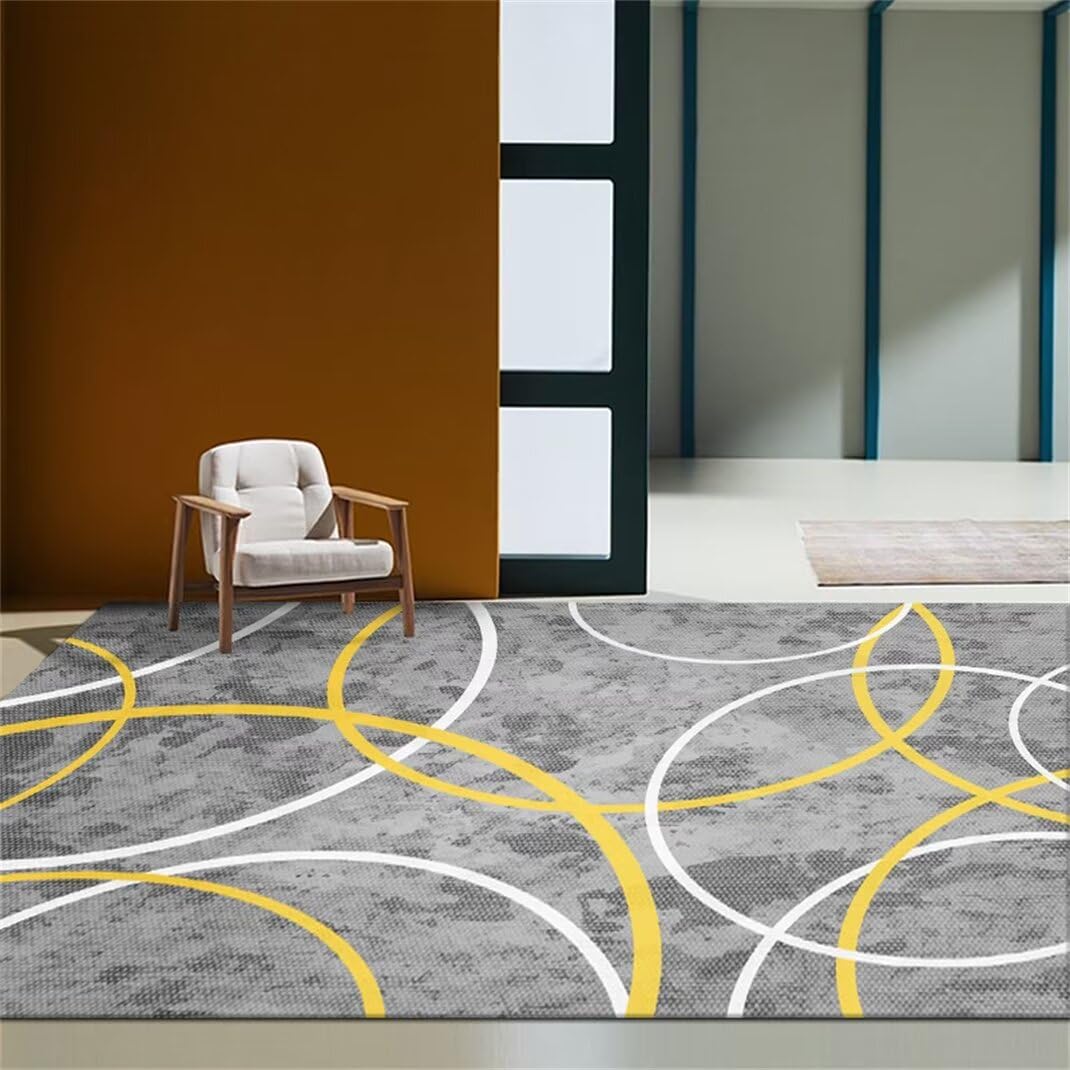 Tapis de chambre de jeunesse moderne gris grand format 180x250cm lavable