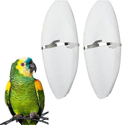 Mivofun 2 Pack Big Cuttlebones for Birds Parakeets Cockatiels African Greys All Parrots Tortoise Snails Animals, 6.3-6.5inch Large Cuttlefish Bones with Holder for Bird Cage