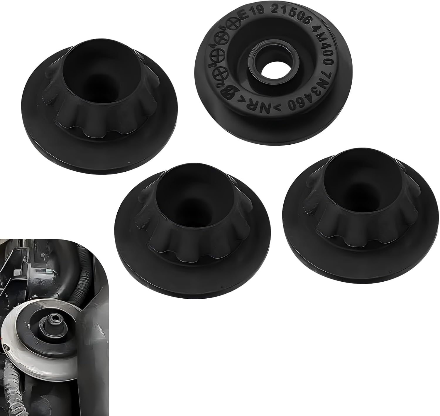 4 PCS Car Radiator Mount Bushings, Rubber Shock Absorption Radiator Bracket Bushings, OEM# 21507-4M400 21506-4M400, Compatible with Nissan Versa Cube Sentra Altima Quest Maxima Rogue (Black)