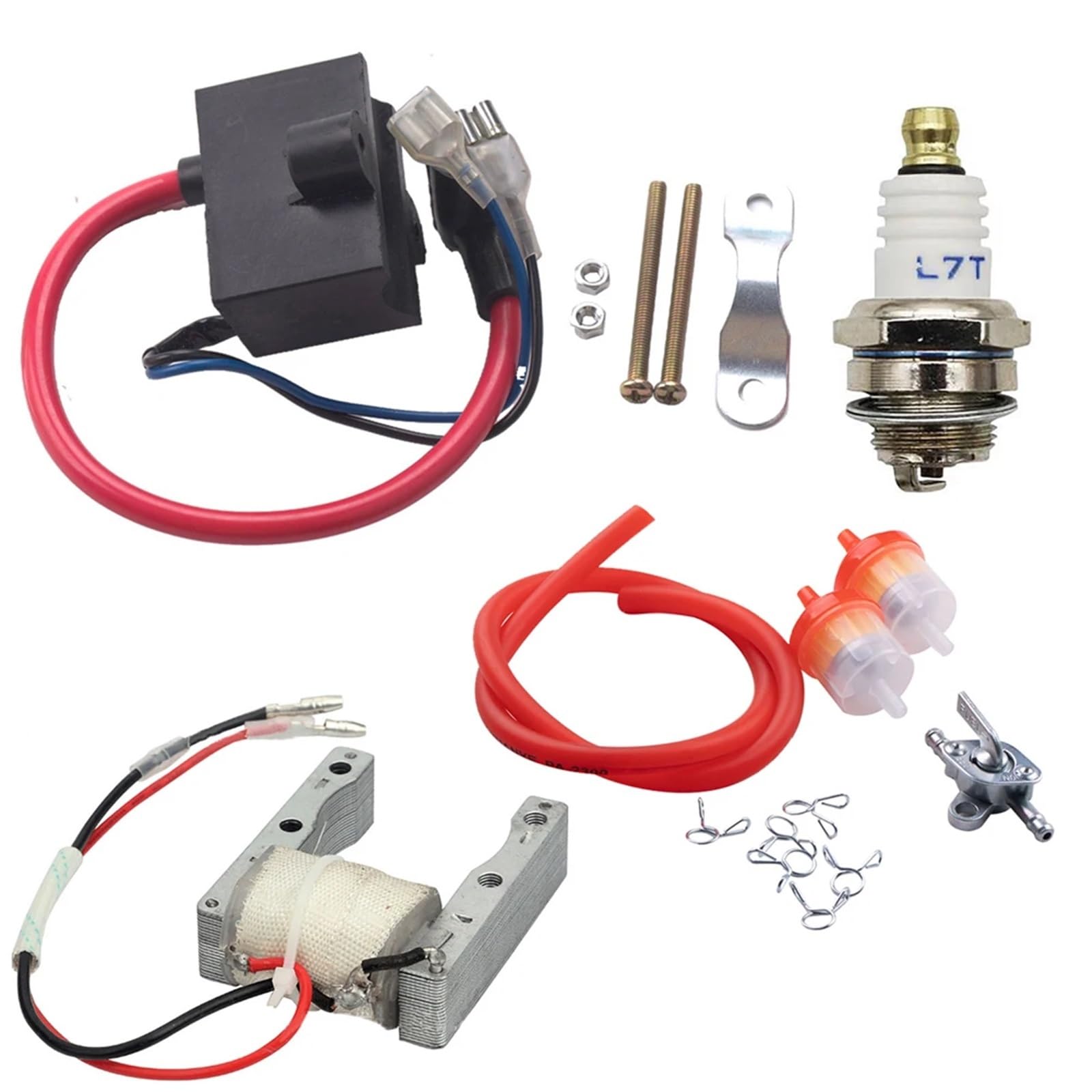 Bujía reemplazo Kit de bujías de bobina de magneto de encendido CDI de alto rendimiento, bobina de encendido CDI, magneto, motor de 2 tiempos, bicicleta motorizada Bujía de encendido