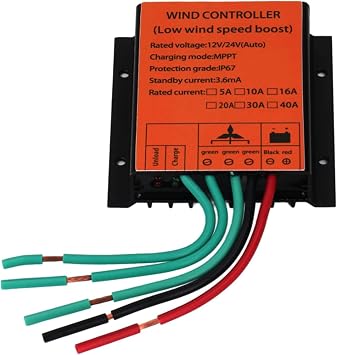 12v, MPPT Wind Turbine Controller, 12V/24V/48V/220V 40A Wind Turbine Generator Controller 5000W Boost Voltage Wind Power Regulator for Various Styles Wind Turbine