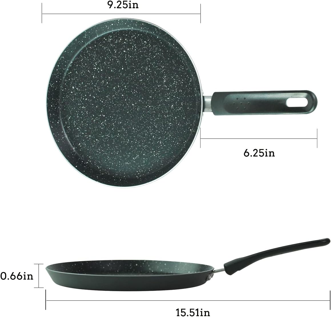 Nonstick Dosa Pan, Crepe Pan,Comal Para Tortillas, Non-Stick Pancake Griddle Compatible with Induction, also for Crepes.9.5 inch - Image 5