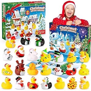 Advent Calendar 2025 Kids, Rubber Duck Bath Toys 24 Days Christmas Countdown Calendar 2025 Christmas Xmas Gifts for Kids Eve Gifts for 3-9 Year Old Girls Toys for 3-10 Year Old Boys